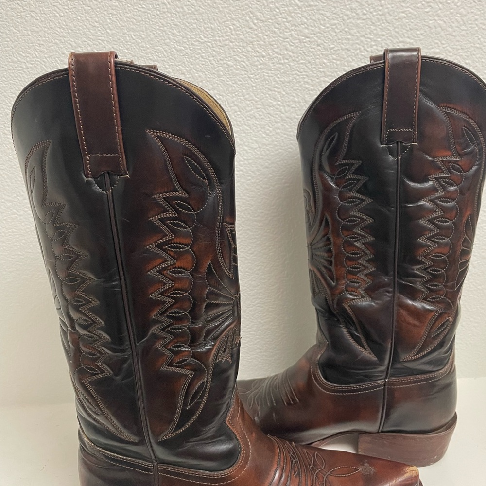 Buffalo David Bitton Brown Leather Western Cowboy Boots - Picture 7 of 16